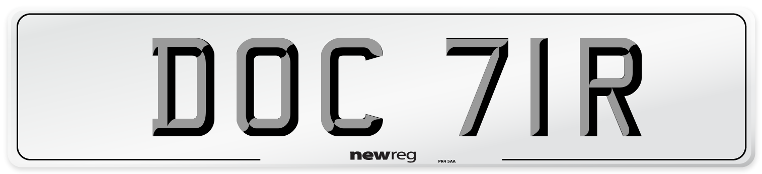 DOC 71R Number Plate from New Reg